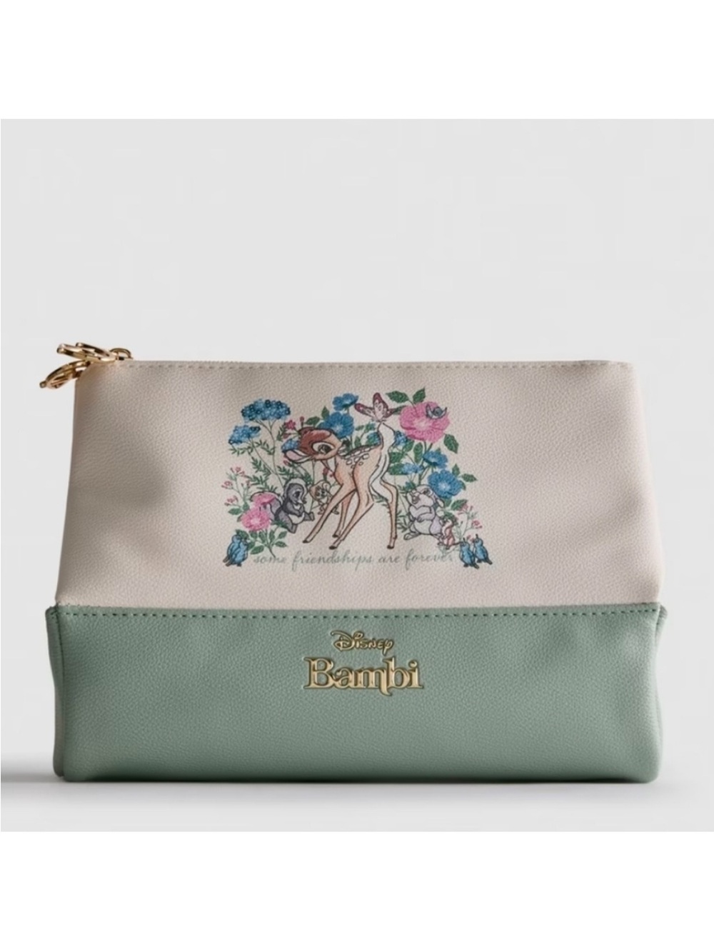 Disney/Primark NWT Bambi DTwo-Tone Cosmetic Pouch - Cream & Sage